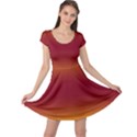 Amber Orange To Burgundy Red Bilinear Gradient Cap Sleeve Dress View1