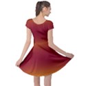 Amber Orange To Burgundy Red Bilinear Gradient Cap Sleeve Dress View2