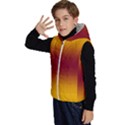 Amber Orange To Burgundy Red Bilinear Gradient Kids  Stylish Hooded Puffer Vest View2