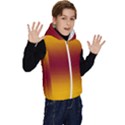 Amber Orange To Burgundy Red Bilinear Gradient Kids  Stylish Hooded Puffer Vest View3