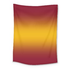 Burgundy Red To Amber Orange Bilinear Gradient Medium Tapestry