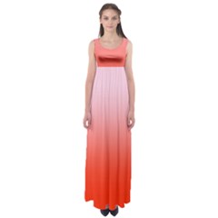 Pink Lace To Scarlet Red Linear Gradient Empire Waist Maxi Dress