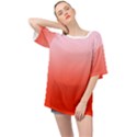 Pink Lace To Scarlet Red Linear Gradient Oversized Chiffon Top View1