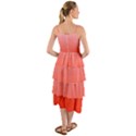 Pink Lace To Scarlet Red Linear Gradient Layered Bottom Dress View2