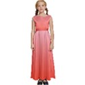 Pink Lace To Scarlet Red Linear Gradient Kids  Satin Sleeveless Maxi Dress View1