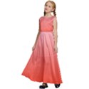 Pink Lace To Scarlet Red Linear Gradient Kids  Satin Sleeveless Maxi Dress View2