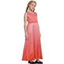 Pink Lace To Scarlet Red Linear Gradient Kids  Satin Sleeveless Maxi Dress View3