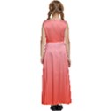 Pink Lace To Scarlet Red Linear Gradient Kids  Satin Sleeveless Maxi Dress View4