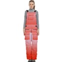 Pink Lace To Scarlet Red Linear Gradient Women s Side Zip Front Pouch Ski And Snowboard Bib Pants	 View1