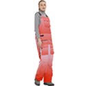 Pink Lace To Scarlet Red Linear Gradient Women s Side Zip Front Pouch Ski And Snowboard Bib Pants	 View3