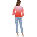 Pink Lace To Scarlet Red Linear Gradient Bell Sleeve Top View4
