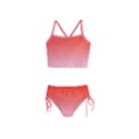 Scarlet Red To Pink Lace Linear Gradient Girls  Tankini Swimsuit View1