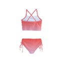 Scarlet Red To Pink Lace Linear Gradient Girls  Tankini Swimsuit View2