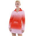 Pink Lace To Scarlet Red Bilinear Gradient Women s Long Sleeve Casual Dress View1