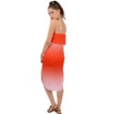 Pink Lace To Scarlet Red Bilinear Gradient Waist Tie Cover Up Chiffon Dress View2