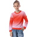 Pink Lace To Scarlet Red Bilinear Gradient Kids  Long Sleeve T-Shirt with Frill  View1