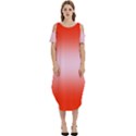 Scarlet Red To Pink Lace Bilinear Gradient Cold Shoulder Loose Fit Dress With Pockets View1