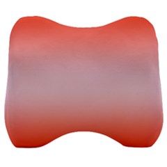 Scarlet Red To Pink Lace Bilinear Gradient Velour Head Support Cushion