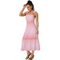 Scarlet Red To Pink Lace Bilinear Gradient Tie-Strap Tiered Midi Chiffon Dress View2