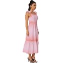 Scarlet Red To Pink Lace Bilinear Gradient Tie-Strap Tiered Midi Chiffon Dress View3