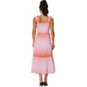 Scarlet Red To Pink Lace Bilinear Gradient Tie-Strap Tiered Midi Chiffon Dress View4