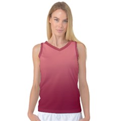 Coral Pink To Burgundy Red Linear Gradient Women s Basketball Tank Top