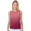 Coral Pink To Burgundy Red Linear Gradient Women s Basketball Tank Top View1