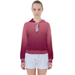 Coral Pink To Burgundy Red Linear Gradient Women s Tie Up Sweat
