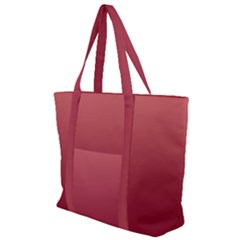 Coral Pink To Burgundy Red Linear Gradient Zip Up Canvas Bag