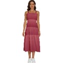 Coral Pink To Burgundy Red Linear Gradient Sleeveless Shoulder Straps Boho Dress View1