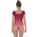 Burgundy Red To Coral Pink Linear Gradient Short Sleeve Leotard  View2