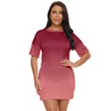 Burgundy Red To Coral Pink Linear Gradient Just Threw It On Dress View1