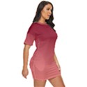 Burgundy Red To Coral Pink Linear Gradient Just Threw It On Dress View3