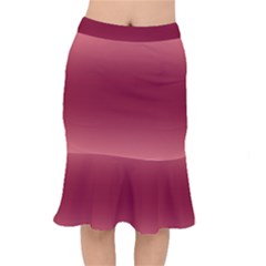 Coral Pink To Burgundy Red Bilinear Gradient Short Mermaid Skirt