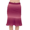 Coral Pink To Burgundy Red Bilinear Gradient Short Mermaid Skirt View1