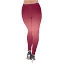 Burgundy Red To Coral Pink Bilinear Gradient Velvet Leggings View2
