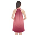 Burgundy Red To Coral Pink Bilinear Gradient Halter Neckline Chiffon Dress  View2