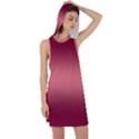 Burgundy Red To Coral Pink Bilinear Gradient Racer Back Hoodie Dress View1