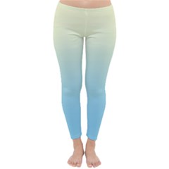 Cream Yellow To Baby Blue Linear Gradient Classic Winter Leggings