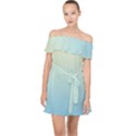 Cream Yellow To Baby Blue Linear Gradient Off Shoulder Chiffon Dress View1