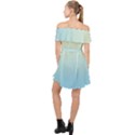 Cream Yellow To Baby Blue Linear Gradient Off Shoulder Chiffon Dress View2