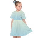 Cream Yellow To Baby Blue Linear Gradient Kids  Sailor Dress View1