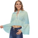 Cream Yellow To Baby Blue Linear Gradient Boho Long Bell Sleeve Top View2