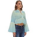 Cream Yellow To Baby Blue Linear Gradient Boho Long Bell Sleeve Top View3