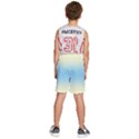 Cream Yellow To Baby Blue Bilinear Gradient Kids  Basketball Shorts View4