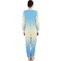 Baby Blue To Cream Yellow Bilinear Gradient OnePiece Jumpsuit (Ladies) View2