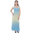 Baby Blue To Cream Yellow Bilinear Gradient Sleeveless Velour Maxi Dress View1