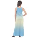 Baby Blue To Cream Yellow Bilinear Gradient Sleeveless Velour Maxi Dress View2