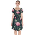 Poppy Flower Plant Petals Bloom Short Sleeve Bardot Dress View1