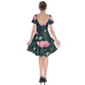 Poppy Flower Plant Petals Bloom Short Sleeve Bardot Dress View2